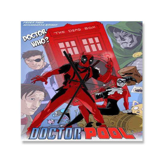Doctor Who Deadpool Wall Clock Square Wooden Silent Scaleless Black Pointers