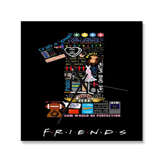 Friends TV Quotes Wall Clock Square Wooden Silent Scaleless Black Pointers