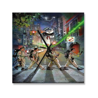 Ghostbusters Abbey Road Wall Clock Square Wooden Silent Scaleless Black Pointers