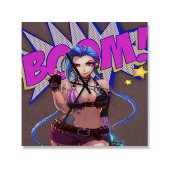 Jinx Boom League of Legends Wall Clock Square Wooden Silent Scaleless Black Pointers