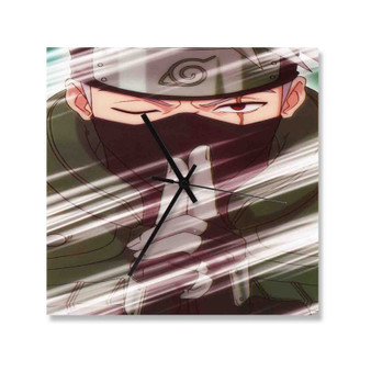 Kakashi Hatake Wall Clock Square Wooden Silent Scaleless Black Pointers