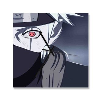 Kakashi Hatake Sensei Wall Clock Square Wooden Silent Scaleless Black Pointers