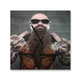 Kerry King Slayer Wall Clock Square Wooden Silent Scaleless Black Pointers