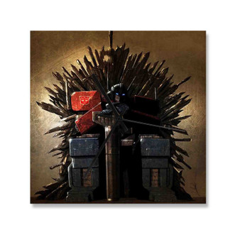 Optimus Prime Game of Thrones Wall Clock Square Wooden Silent Scaleless Black Pointers