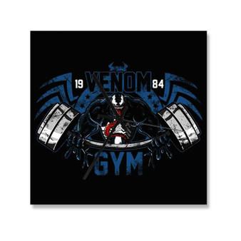 Spiderman Venom Gym Wall Clock Square Wooden Silent Scaleless Black Pointers