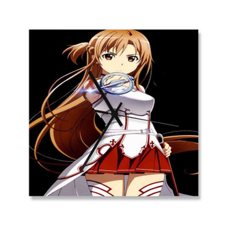 Sword Art Online Asuna Wall Clock Square Wooden Silent Scaleless Black Pointers