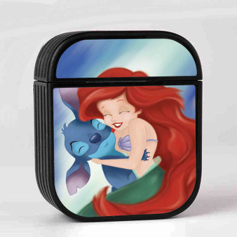 Ariel and Stitch Disney Custom AirPods Case Cover Sublimation Hard Durable Plastic Glossy