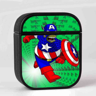 Bart Simpson Captain America Custom AirPods Case Cover Sublimation Hard Durable Plastic Glossy
