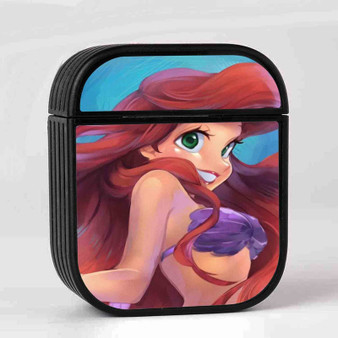 Cute Ariel Mermaid Beautifull Custom AirPods Case Cover Sublimation Hard Durable Plastic Glossy