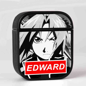 Edward Elric Fullmetal Alchemist Brotehrhood Custom AirPods Case Cover Sublimation Hard Durable Plastic Glossy