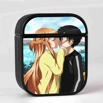 Kirito and Asuna Sword Art Online Kiss Custom AirPods Case Cover Sublimation Hard Durable Plastic Glossy
