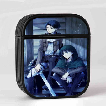 Levi and Eren Attack On Titan Custom AirPods Case Cover Sublimation Hard Durable Plastic Glossy