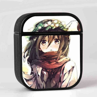 Mikasa Attack On Titan Custom AirPods Case Cover Sublimation Hard Durable Plastic Glossy