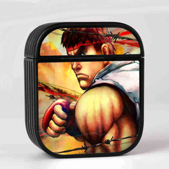 Ryu Ultra Super Street Fighter IV Custom AirPods Case Cover Sublimation Hard Durable Plastic Glossy