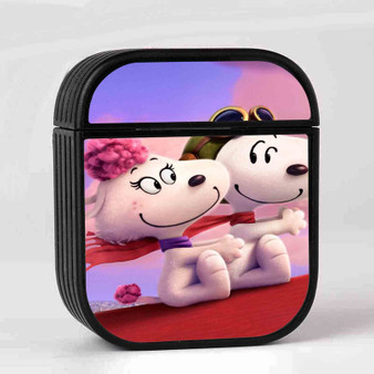 Snoopy Meet Fifi Custom AirPods Case Cover Sublimation Hard Durable Plastic Glossy