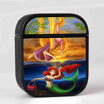 Tangled Rapunzel and Ariel Mermaid Disney Custom AirPods Case Cover Sublimation Hard Durable Plastic Glossy