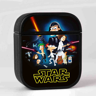 This Phineas and Ferb Star Wars Custom AirPods Case Cover Sublimation Hard Durable Plastic Glossy