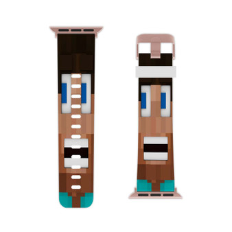 Steve Minecraft Custom Apple Watch Band Professional Grade Thermo Elastomer Replacement Straps