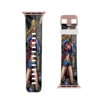 Supergirl Art Custom Apple Watch Band Professional Grade Thermo Elastomer Replacement Straps