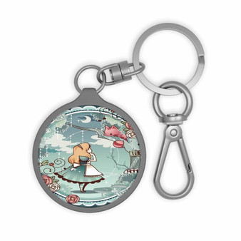 Alice in Wonderland Disney Art Custom Keyring Tag Keychain Acrylic With TPU Cover