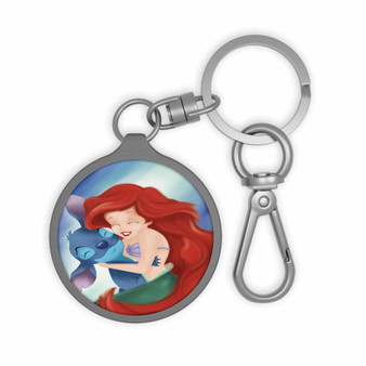 Ariel and Stitch Disney Custom Keyring Tag Keychain Acrylic With TPU Cover