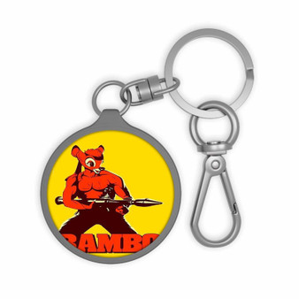 Bambi as Rambo Custom Keyring Tag Keychain Acrylic With TPU Cover