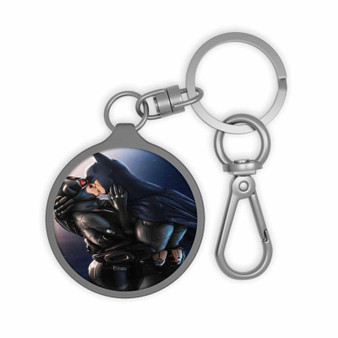 Batman and Catwoman Kiss Custom Keyring Tag Keychain Acrylic With TPU Cover