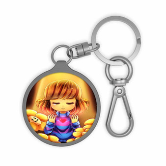 Frisk and Flowley Undertale Custom Keyring Tag Keychain Acrylic With TPU Cover