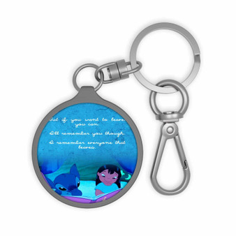 Lilo and Stitch Disney Quotes Custom Keyring Tag Keychain Acrylic With TPU Cover