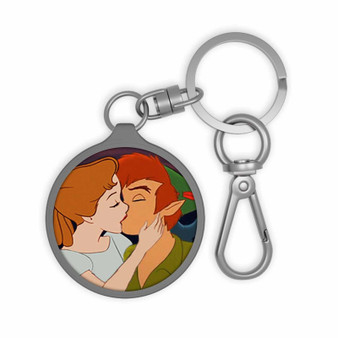 Peter Pan and Wendy Kiss Disney Custom Keyring Tag Keychain Acrylic With TPU Cover