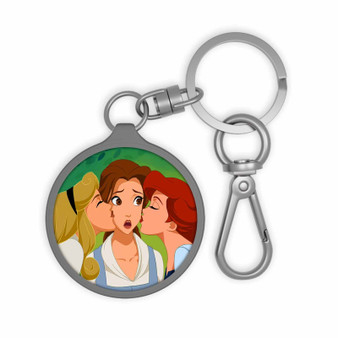 Princess Aurora Ariel and Belle Disney Custom Keyring Tag Keychain Acrylic With TPU Cover
