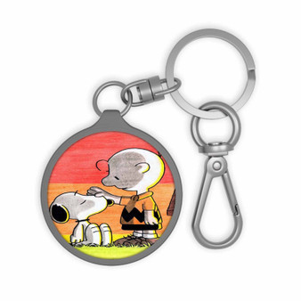 Snoopy and Charlie Brown Custom Keyring Tag Keychain Acrylic With TPU Cover