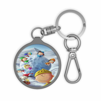 Snoopy The Peanuts Gang With Snowball Custom Keyring Tag Keychain Acrylic With TPU Cover