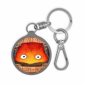 Studio Ghibli Calcifer Custom Keyring Tag Keychain Acrylic With TPU Cover
