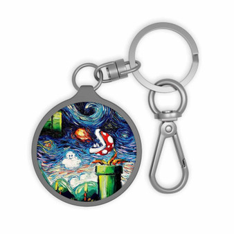 Super Mario Starry Night Custom Keyring Tag Keychain Acrylic With TPU Cover