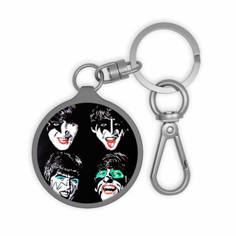 The Beatles Kiss Band Face Custom Keyring Tag Keychain Acrylic With TPU Cover