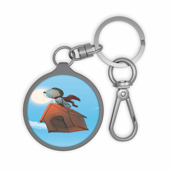 The Peanuts Snoopy Flying Custom Keyring Tag Keychain Acrylic With TPU Cover