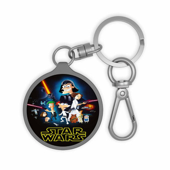 This Phineas and Ferb Star Wars Custom Keyring Tag Keychain Acrylic With TPU Cover