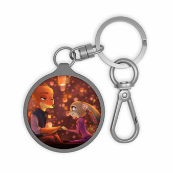 Zootopia as Tangled Disney Custom Keyring Tag Keychain Acrylic With TPU Cover