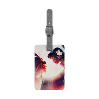 Aladdin and Jasmine Disney Custom Polyester Saffiano Rectangle White Luggage Tag Card Insert