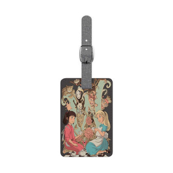 Alice in Wonderland and Spirited Away Custom Polyester Saffiano Rectangle White Luggage Tag Card Insert