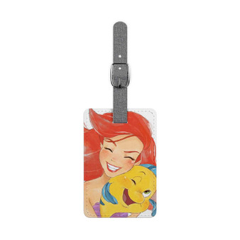 Ariel and Flounder The Little Mermaid Custom Polyester Saffiano Rectangle White Luggage Tag Card Insert