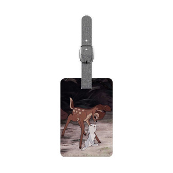 Bambi and Thumper Disney Art Custom Polyester Saffiano Rectangle White Luggage Tag Card Insert