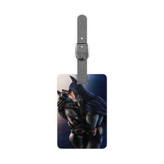 Batman and Catwoman Kiss Custom Polyester Saffiano Rectangle White Luggage Tag Card Insert
