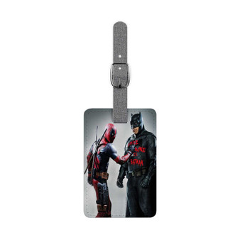 Batman and Deadpool Custom Polyester Saffiano Rectangle White Luggage Tag Card Insert