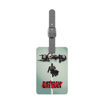 Batman With Motorcycle Custom Polyester Saffiano Rectangle White Luggage Tag Card Insert