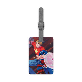 Captain America Steven Universe Custom Polyester Saffiano Rectangle White Luggage Tag Card Insert