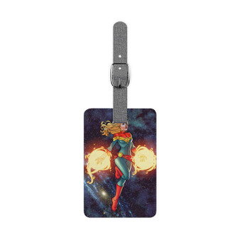 Captain Marvel Arts Custom Polyester Saffiano Rectangle White Luggage Tag Card Insert