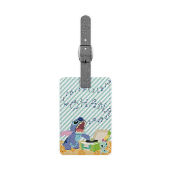 Disney Lilo Stitch Sing Custom Polyester Saffiano Rectangle White Luggage Tag Card Insert