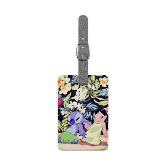 Disney Lilo and Stitch Dancing Custom Polyester Saffiano Rectangle White Luggage Tag Card Insert